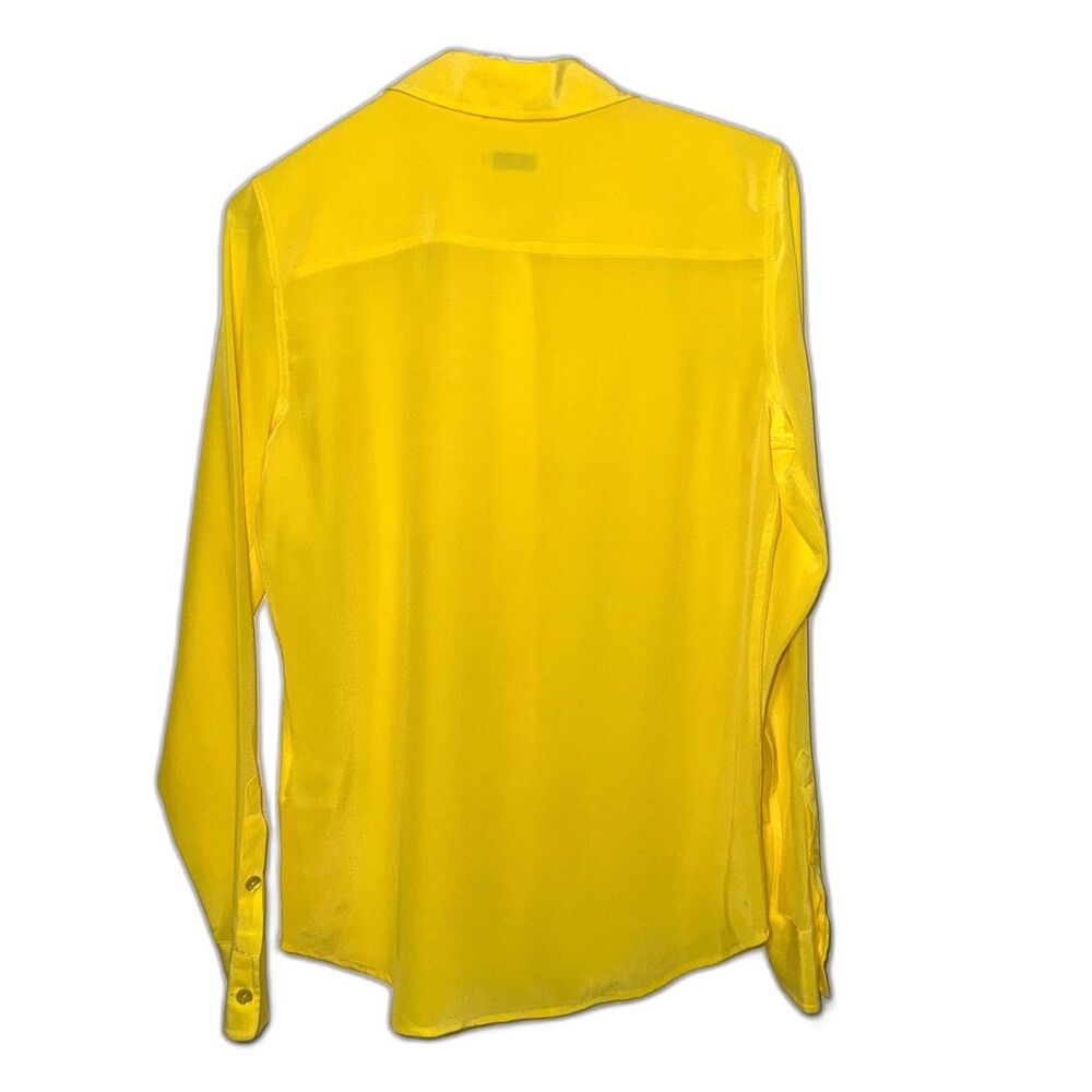 Equipment Brett Silk Button Down Shirt - Lemon Yellow XS - Picture 3 of 7